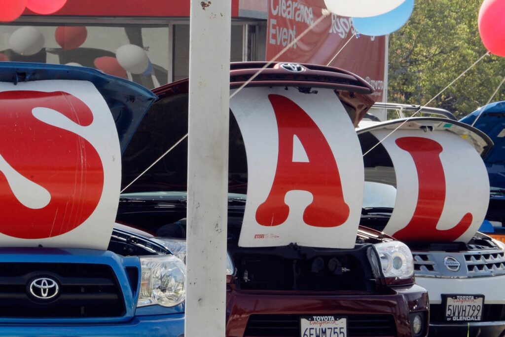 Runout Sale at car dealership