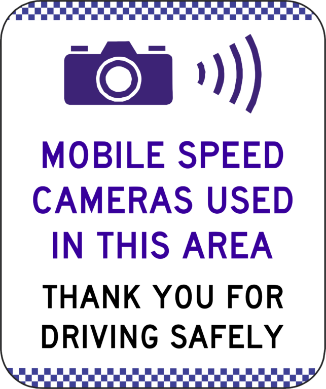 NSW mobile speed camera sign