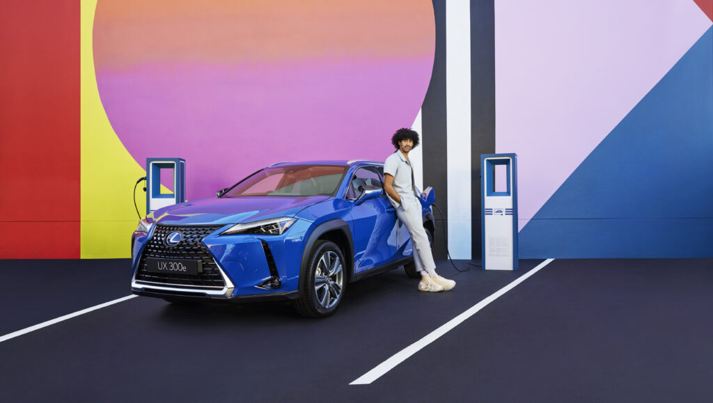 Lexus UX300e EV at charger