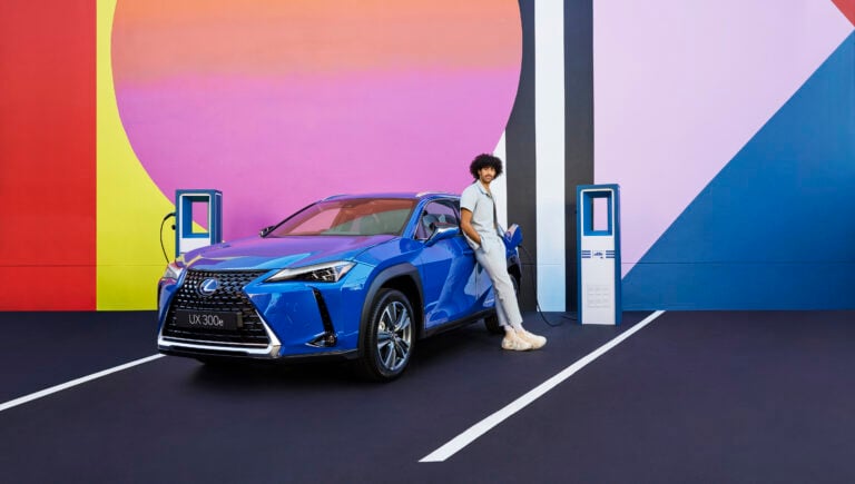 Lexus UX300e EV at charger