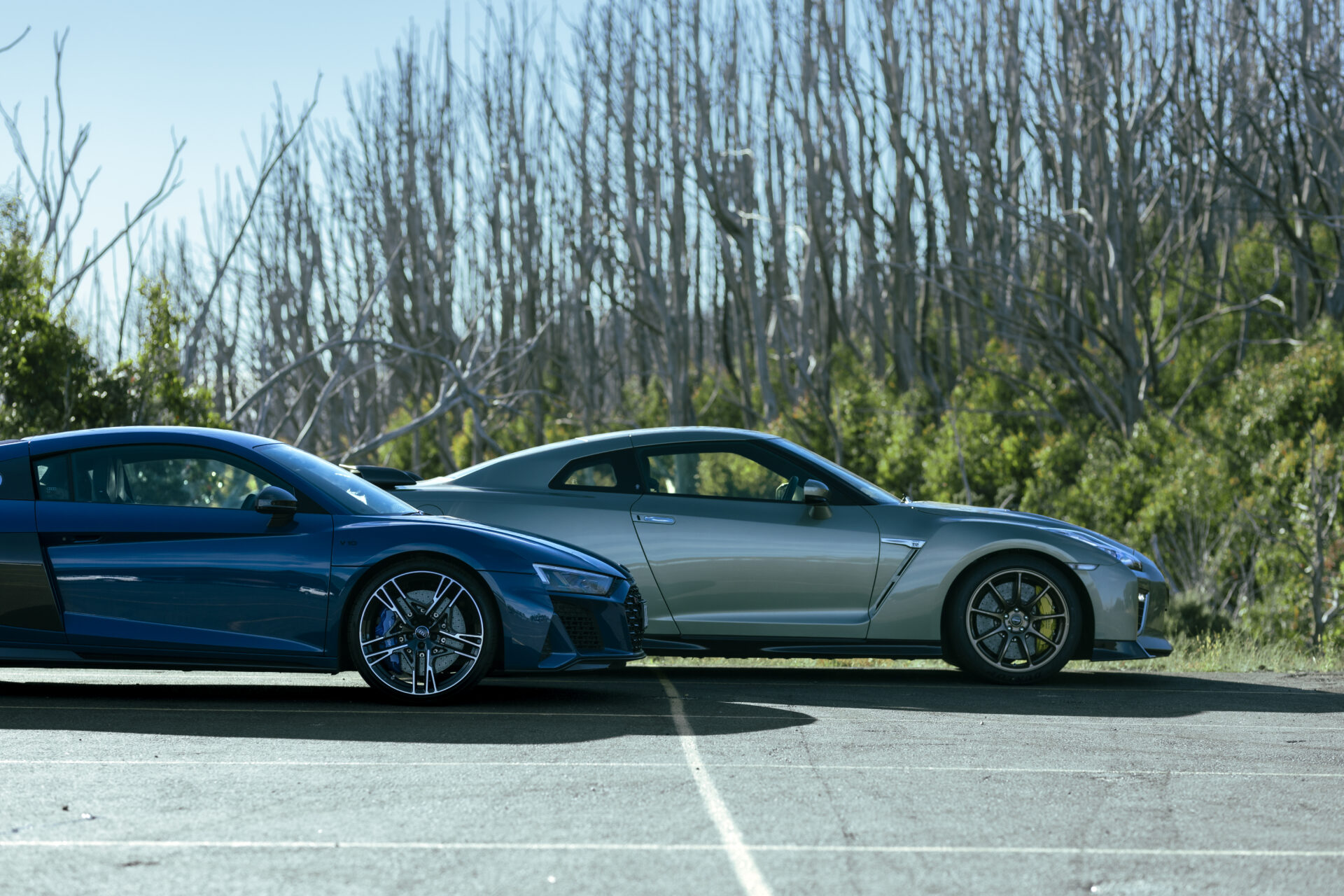 Nissan R35 GT-R and Audi R8 V10 farewell feature drive