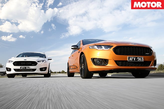 Ford falcon sprints driving