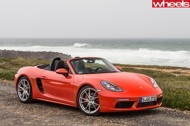 Orange -Porsche -918-Boxster -S-front -side