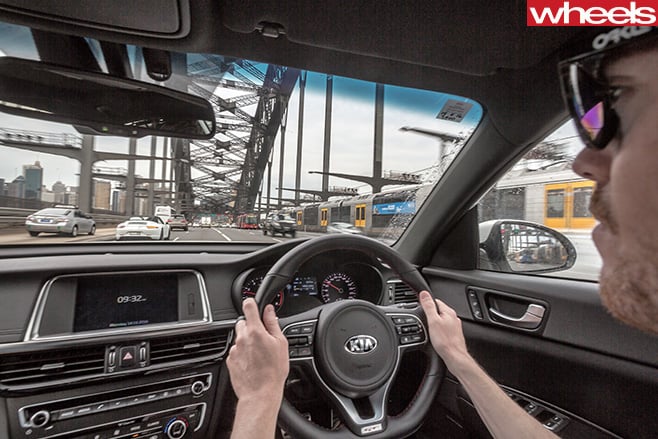 Kia -Optima -GT-interior -driving