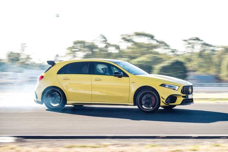 Mercedes-AMG A45 S hot hatch drifting