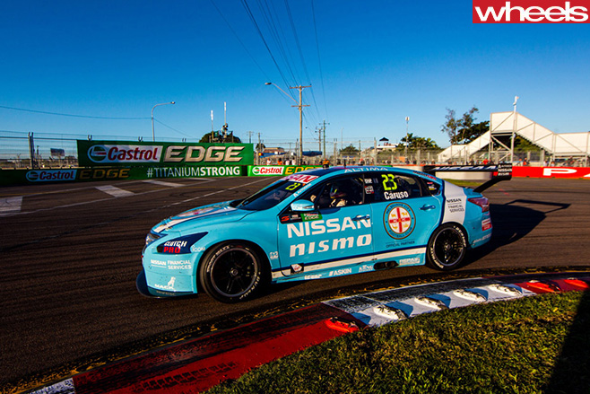 Blue Nissan -Altima -at -track -side