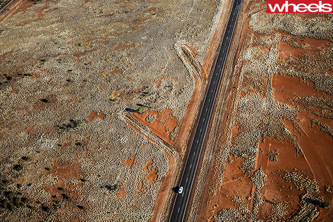 Bentley -continental -GT-driving -on -Stuart -Highway -NT-aerial -view