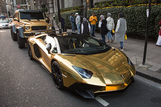 Lamborghini and Mercedes