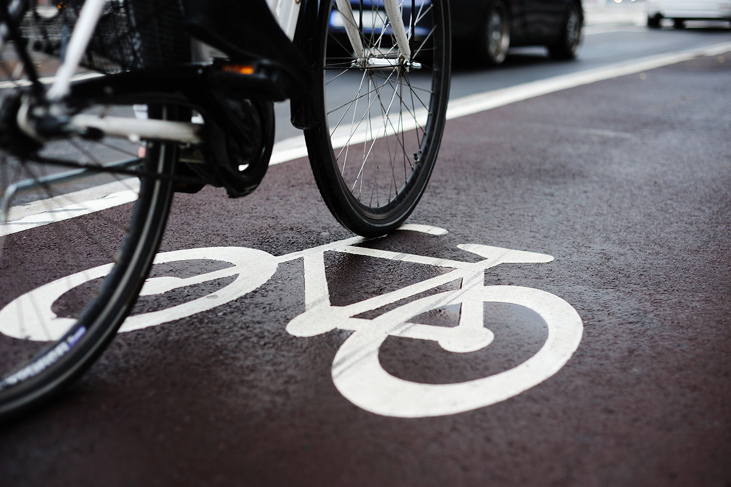 Cyclist bike lane