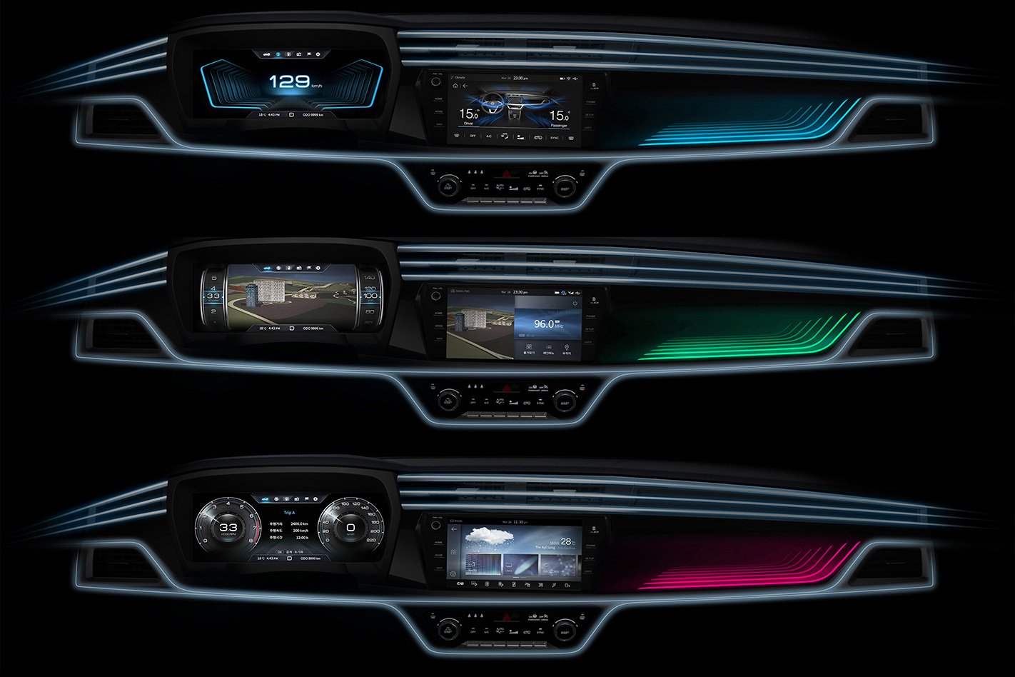 SsangYong Korando dashboards