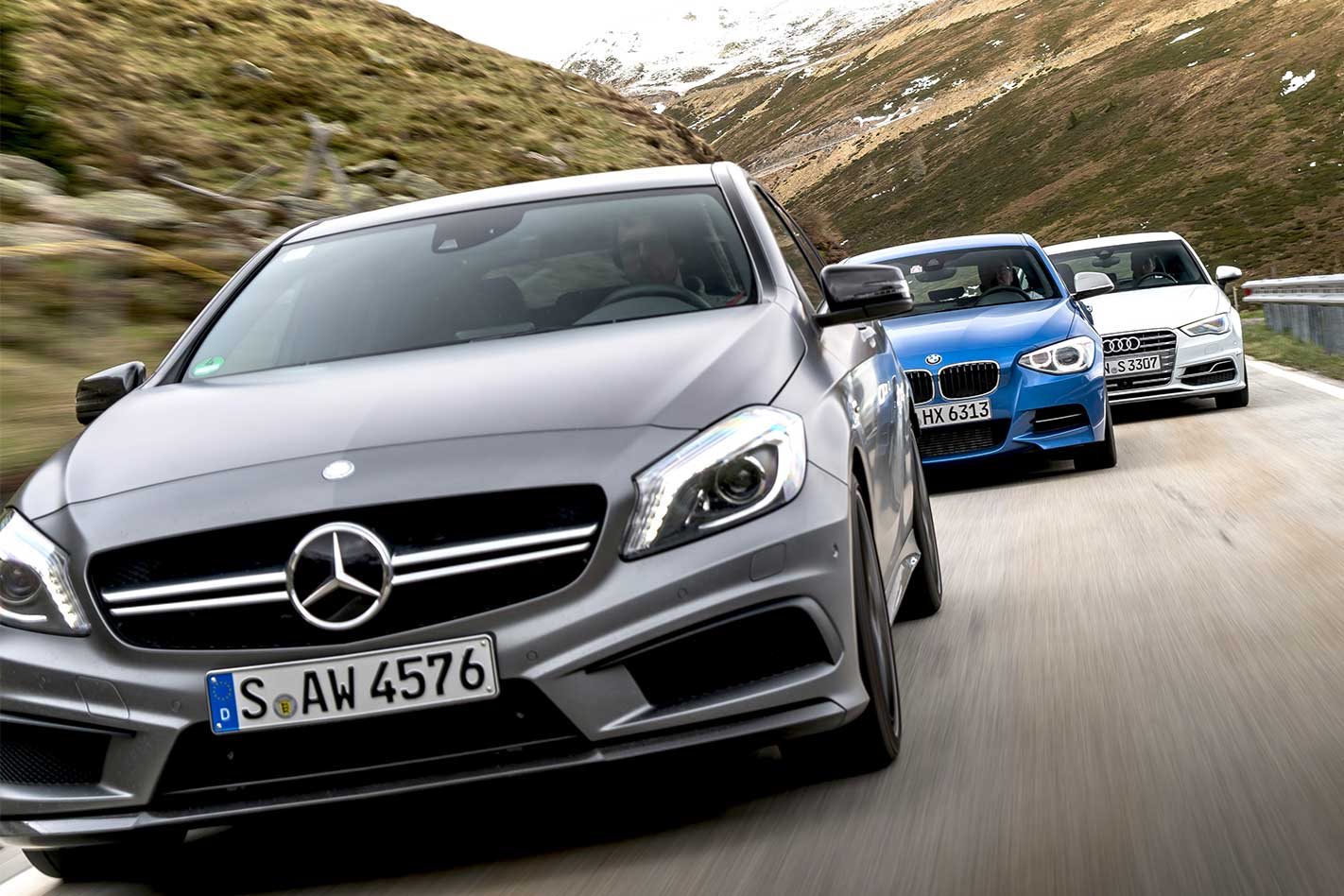 Audi S3 vs BMW M135i vs Mercedes A45 AMG Comparison