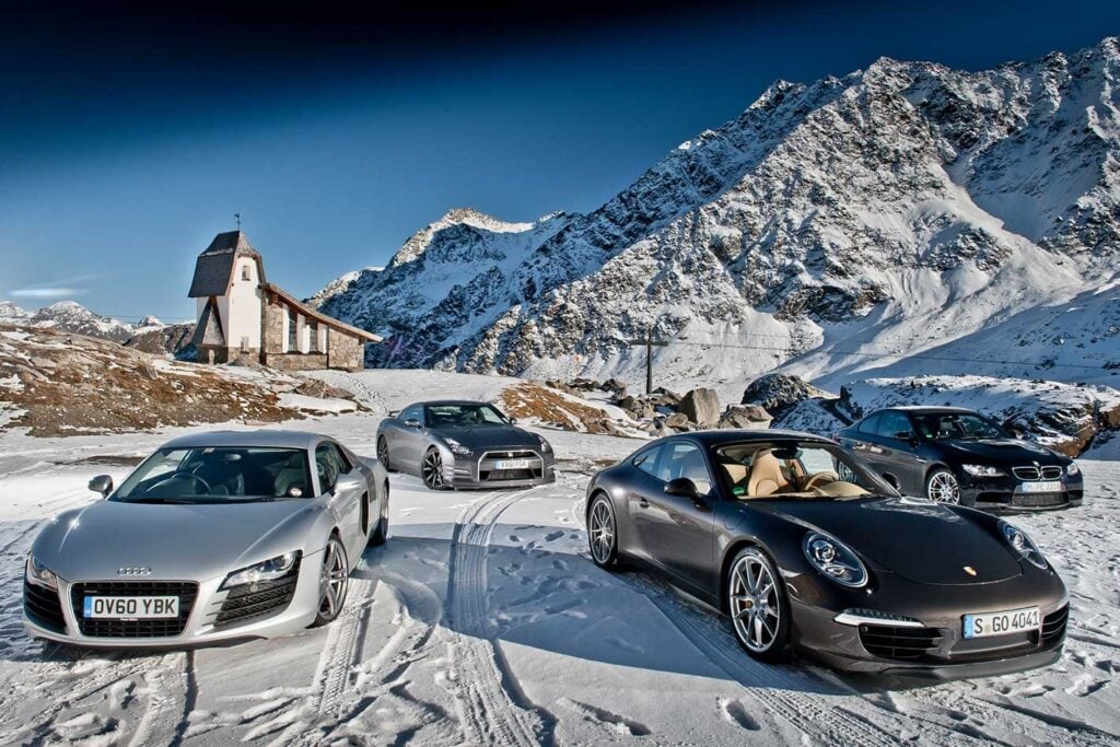 2012 Porsche 911 vs Audi R8 vs BMW M3 vs Nissan GT-R comparison