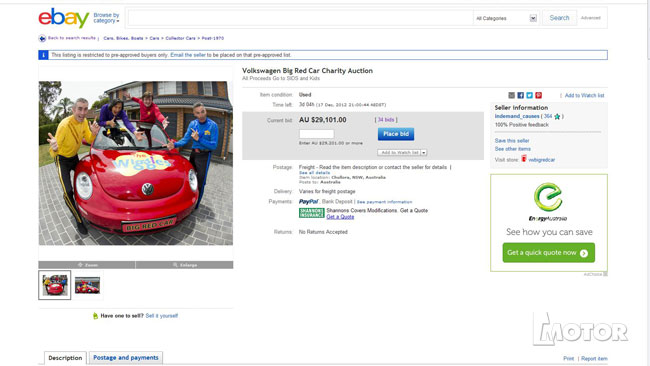 MOTOR magazine, Wiggles, Big Red Car auction