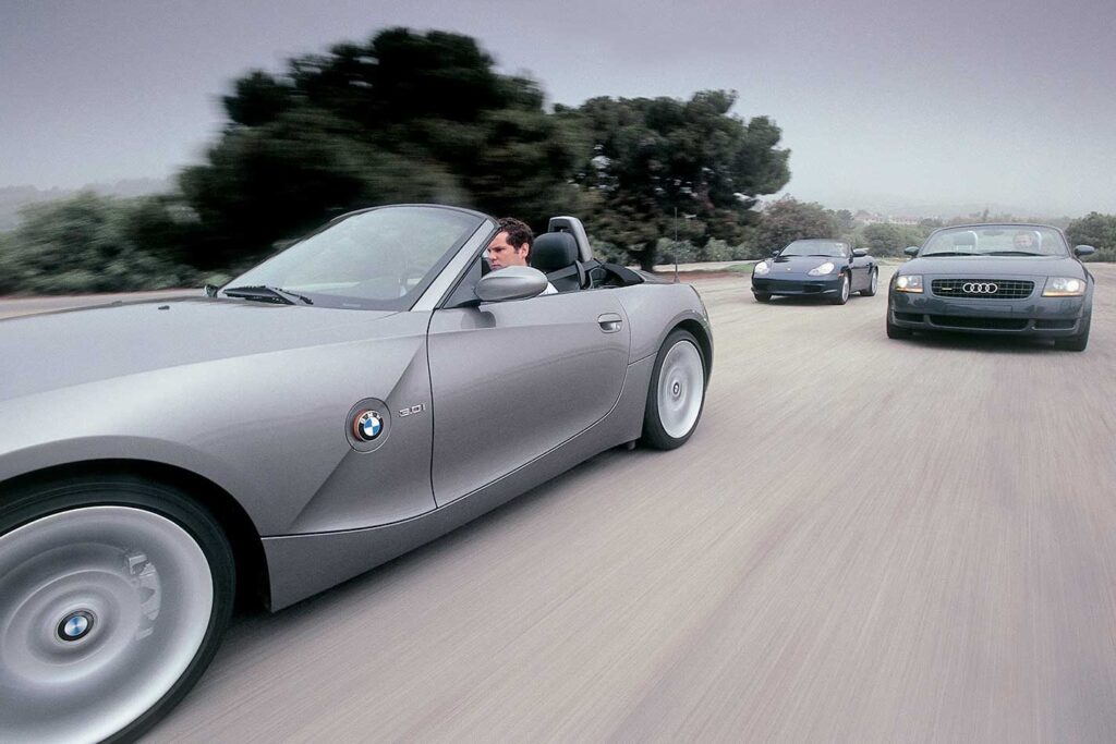 2003 Audi TT Roadster vs BMW Z4 vs Porsche Boxster comparison review