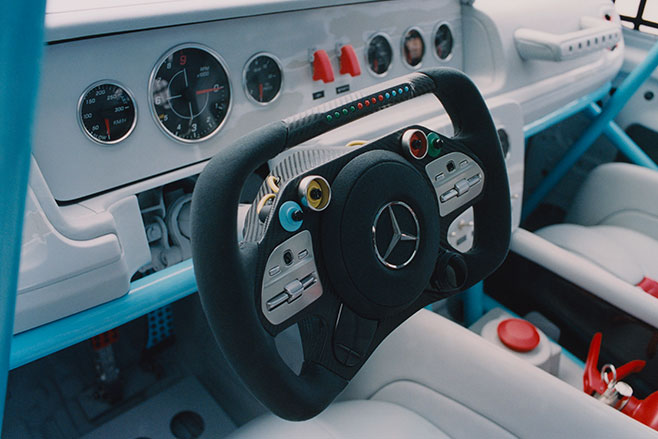 Virgil Abloh Mercedes Project Gelandewagen steering