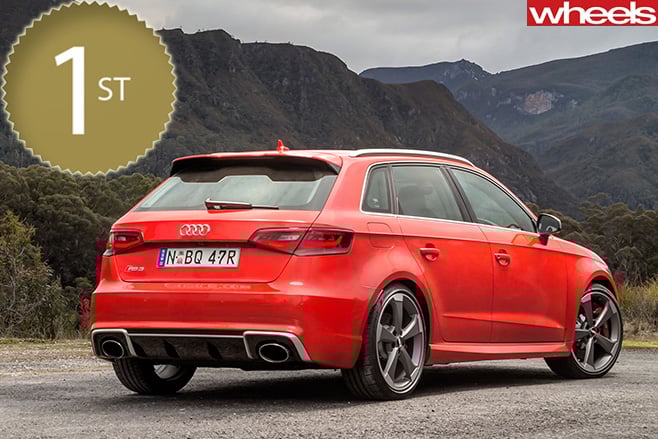 Audi -RS3-driving -rear -side