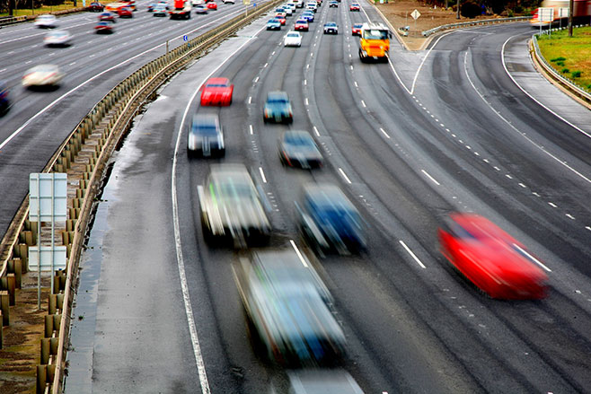 fast-moving traffic