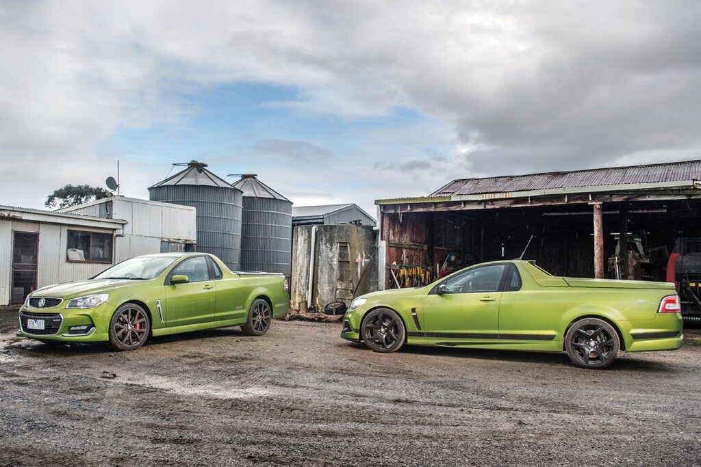 Holden Commodore SS-V Redline Ute vs HSV Maloo R8 SV Black