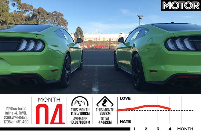 Rear of Mustang 2.3 High Performance and Mustang GT
