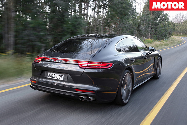 2017-Porsche -Panamera -rear -driving