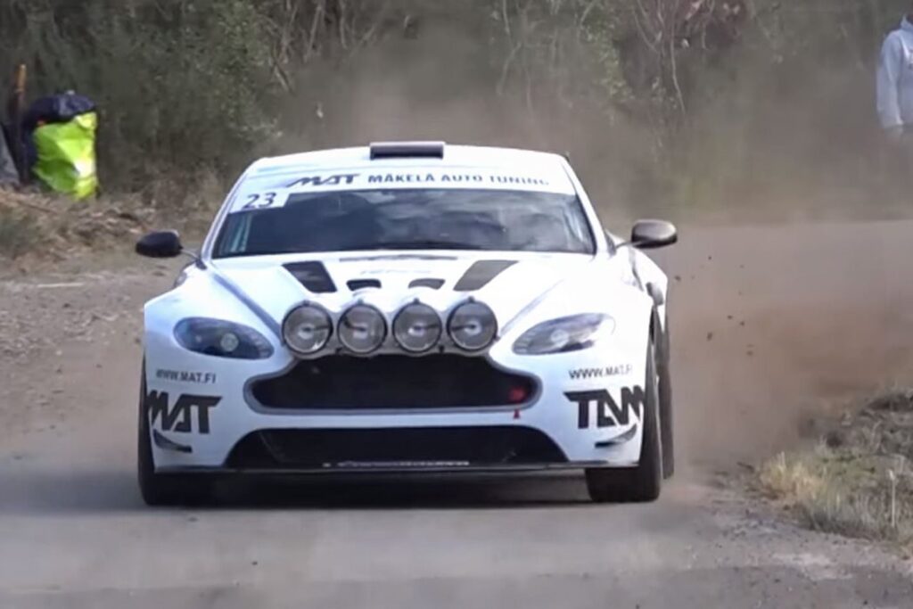Aston Martin V8 Vantage GT4 rally car