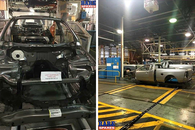 Ford Falcon ute in factory