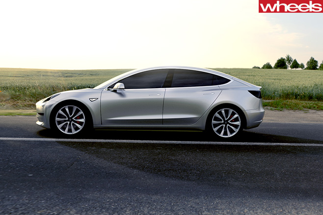 Telsa -Model -3-side