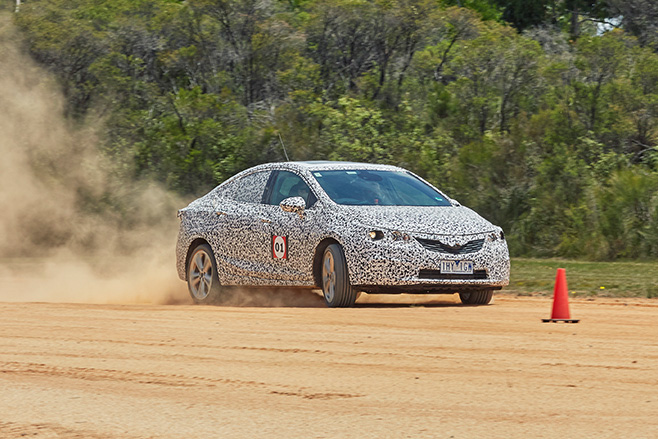 2017 Holden Astra sedan prototype driving