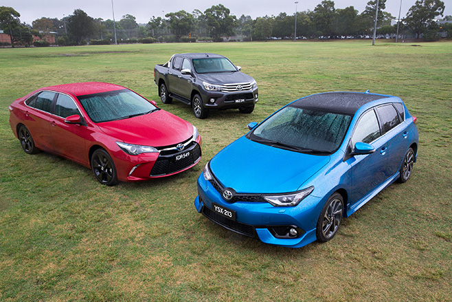 Toyota Corolla Camry and HiLux