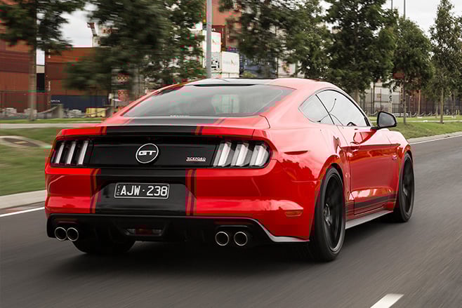2017-Tickford-Ford-Mustang-GT rear driving