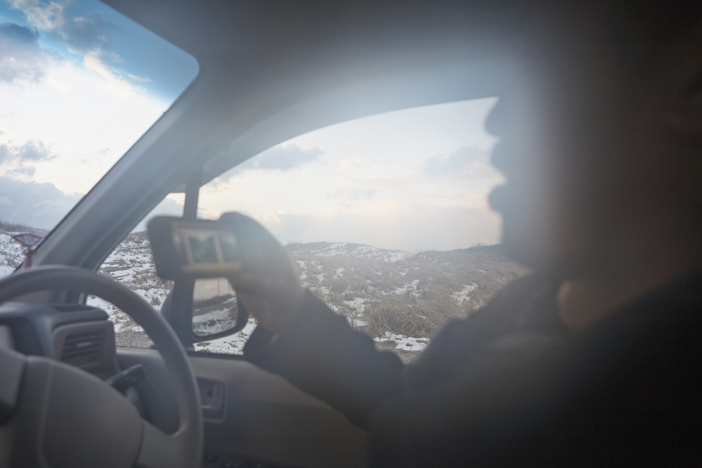Watching a movie while driving