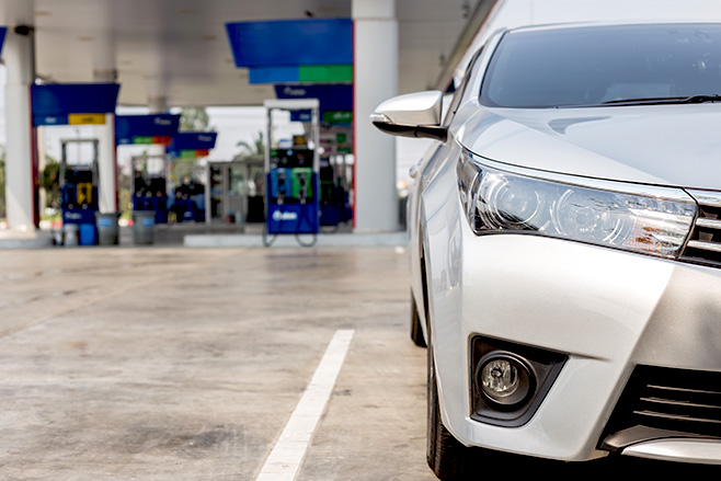 Car at petrol station