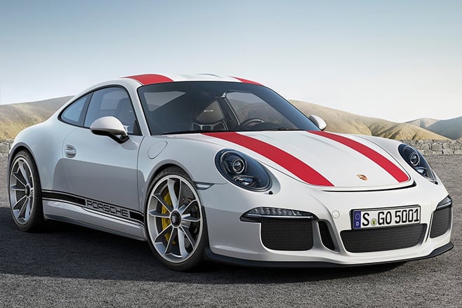 Porsche 911 R white with red