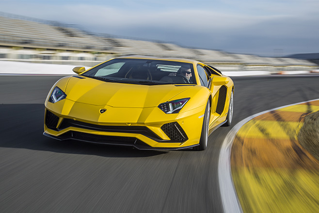 Lamborghini Aventador S track driving