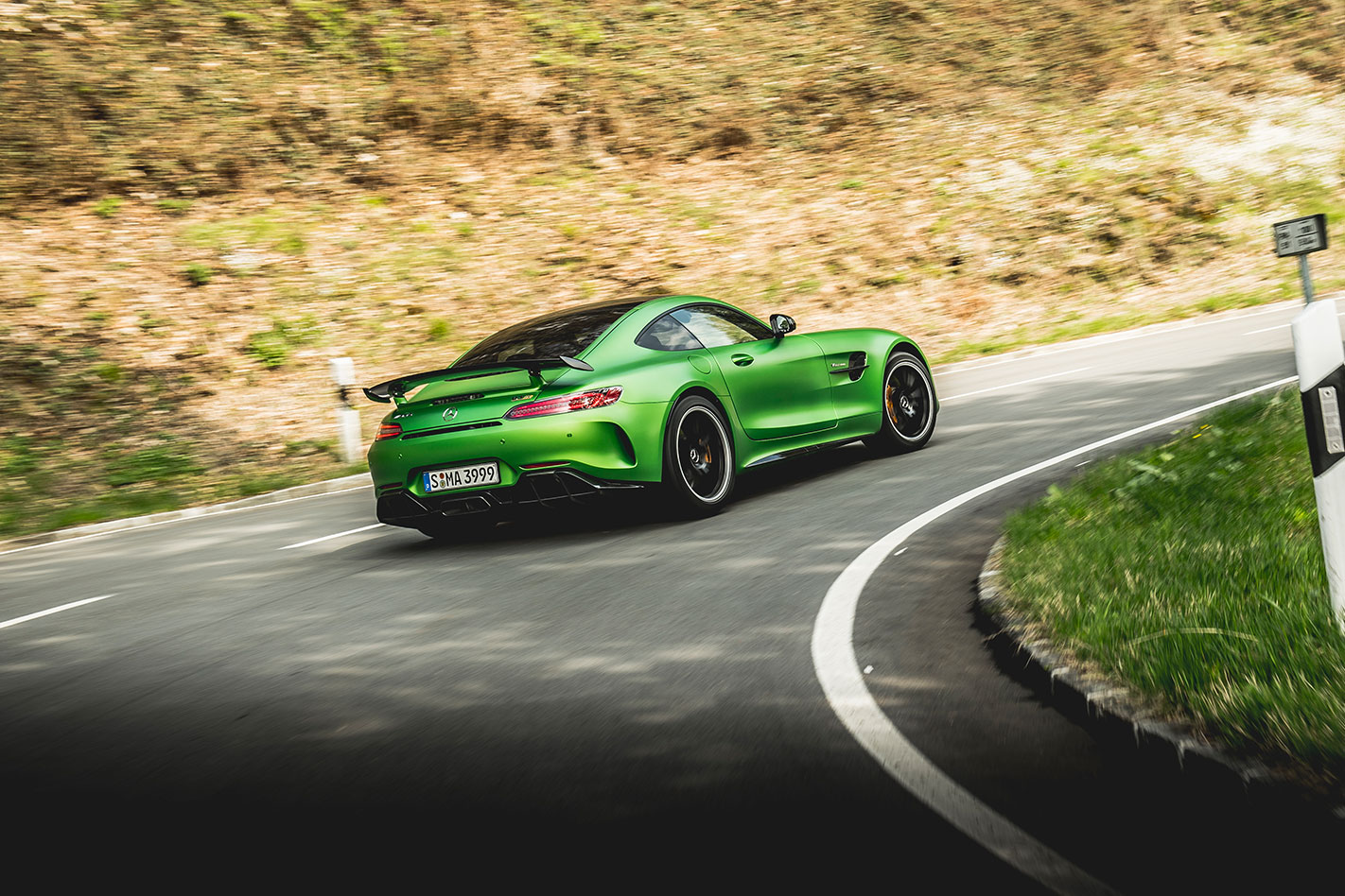 Mercedes AMG GT R driving