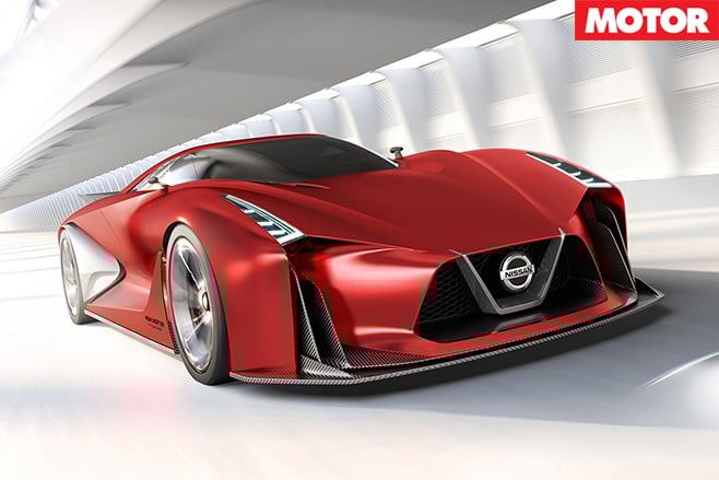 Nissan R36 GT-R red