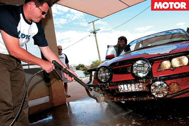 Washing the cars