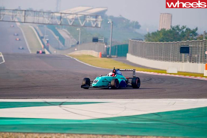 Joey -Mawson -racing -around -track
