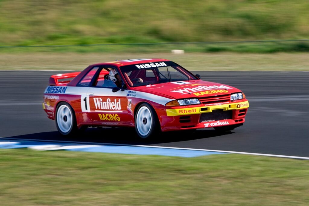 Group A Nissan R32 Skyline GTR racetrack