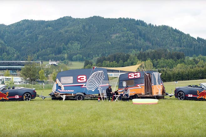 red bull racing caravans verstappen ricciardo