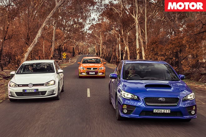 Wrx v commodore ss-v v golf gti driving