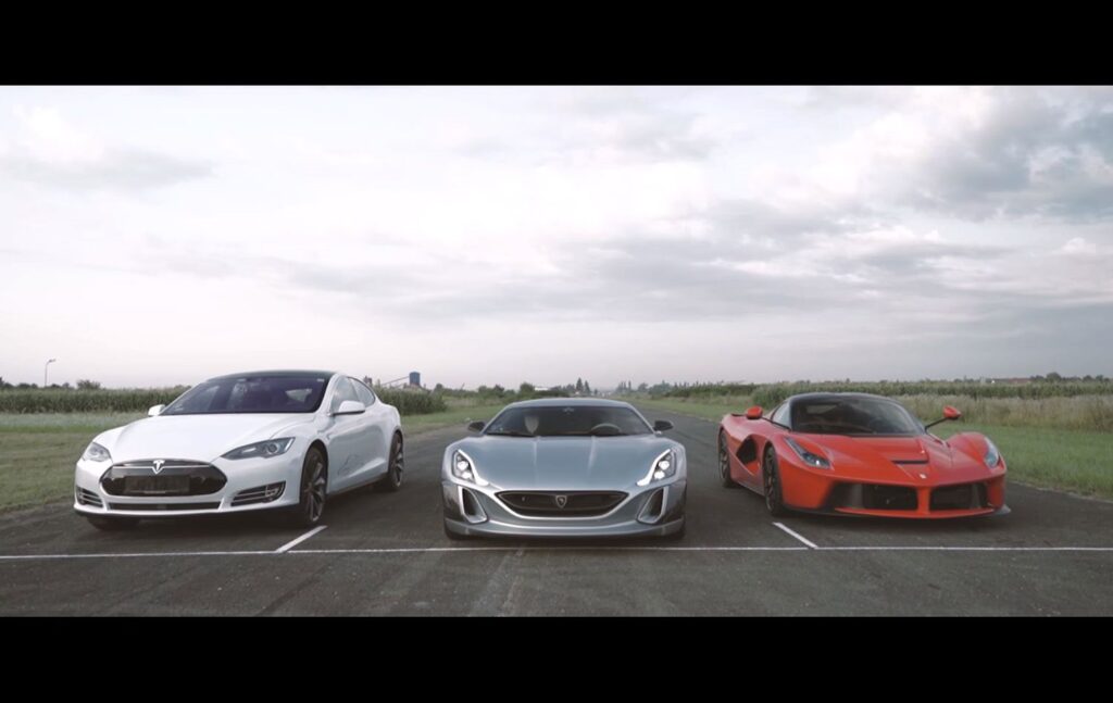 Rimac electric supercar drag race