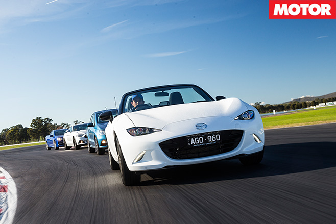Convoy of cars driving