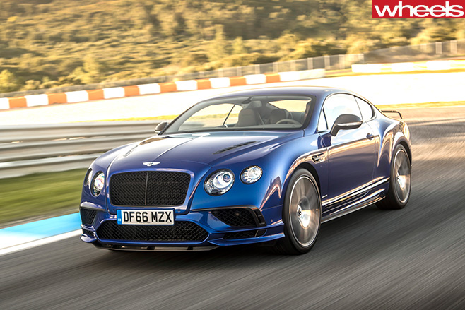 2017-Bentley -Continental -GT-Speed -driving -front -side