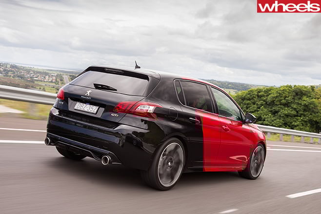 Peugeot -308-gti -driving -rear