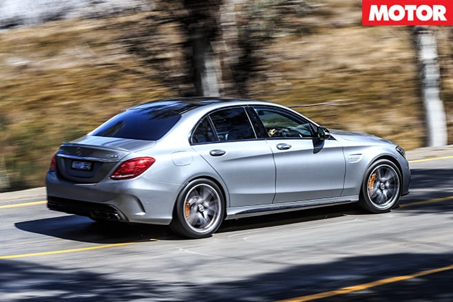 Mercedes c63 s driving rear