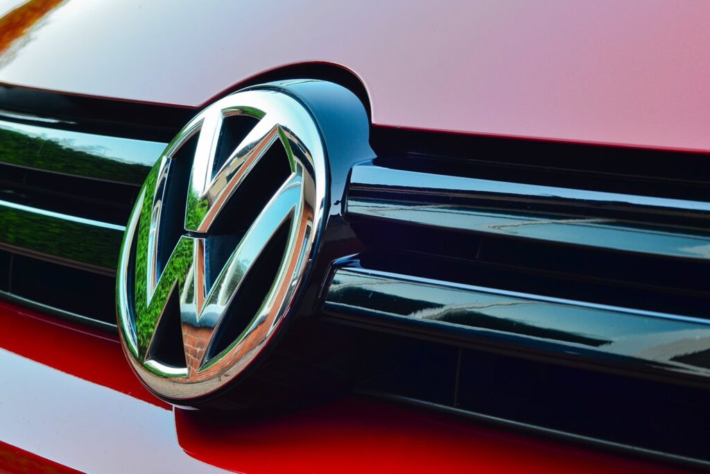 Volkswagen Badged red car