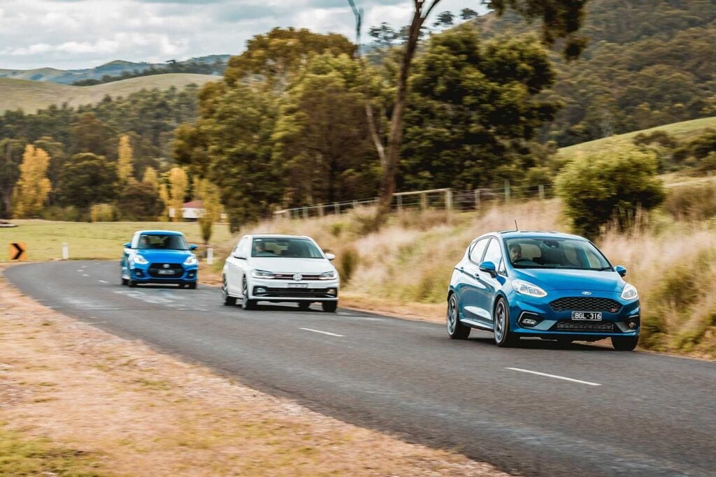 ford fiesta st vs volkswagen polo gti vs suzuki swift sport