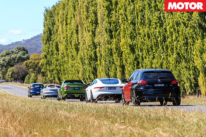 Peugeot 208gti 270 driving at back of pack