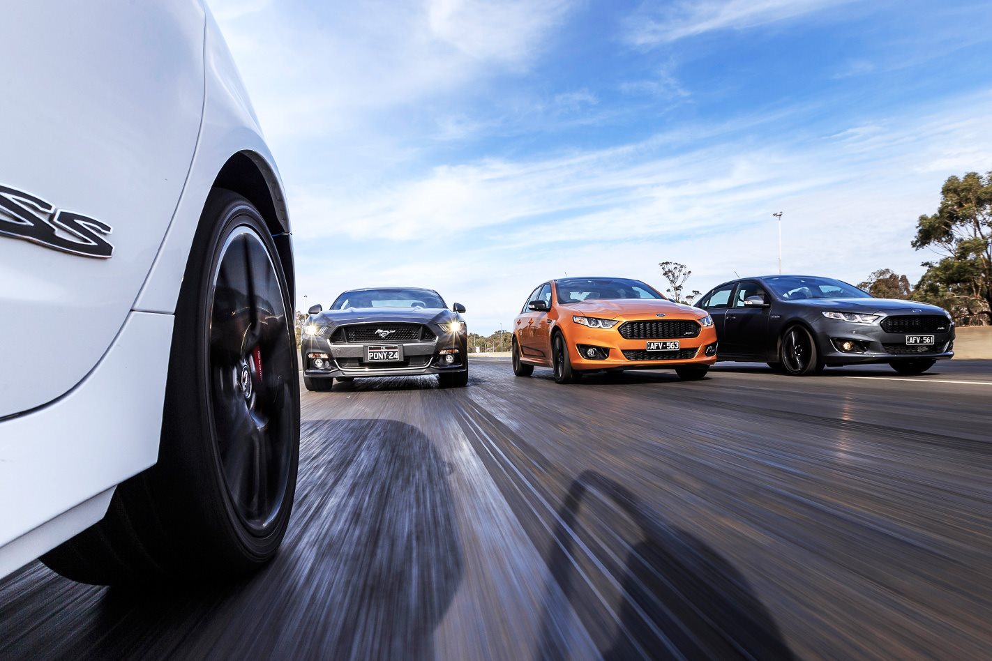 Holden SS-V Redline vs Ford Falcon Sprints vs Ford Mustang GT